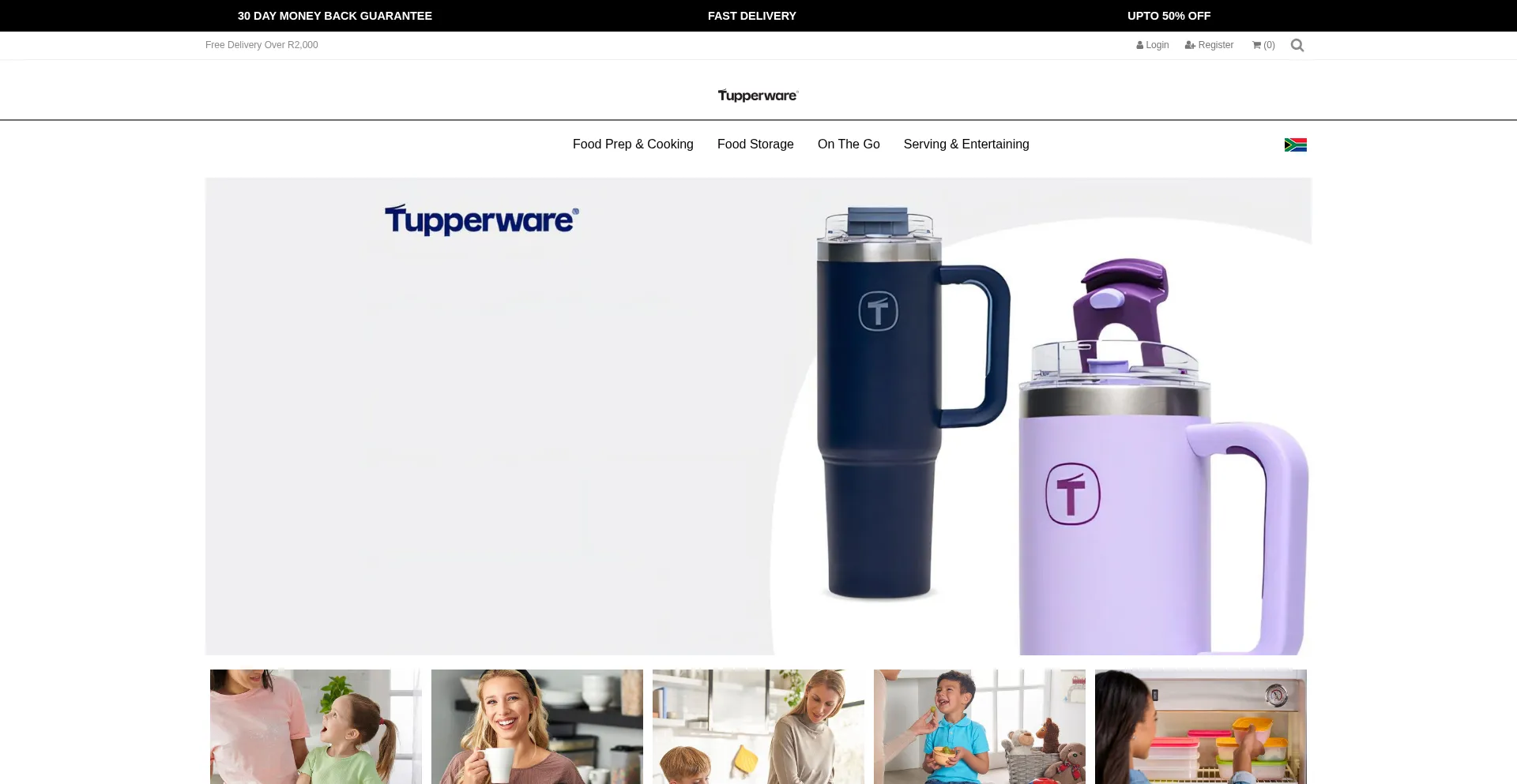 Website screenshot of Tupperware-south-africa.co.za