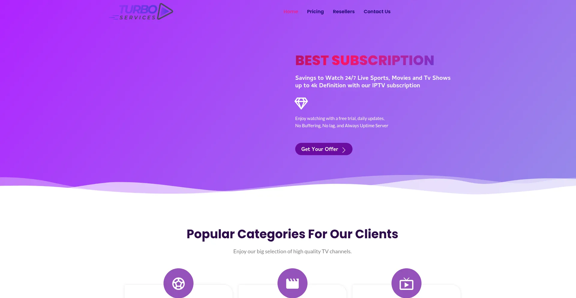 Website screenshot of Turbotvservice.com