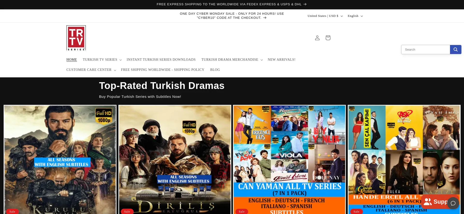 Website screenshot of Turkishseries.shop