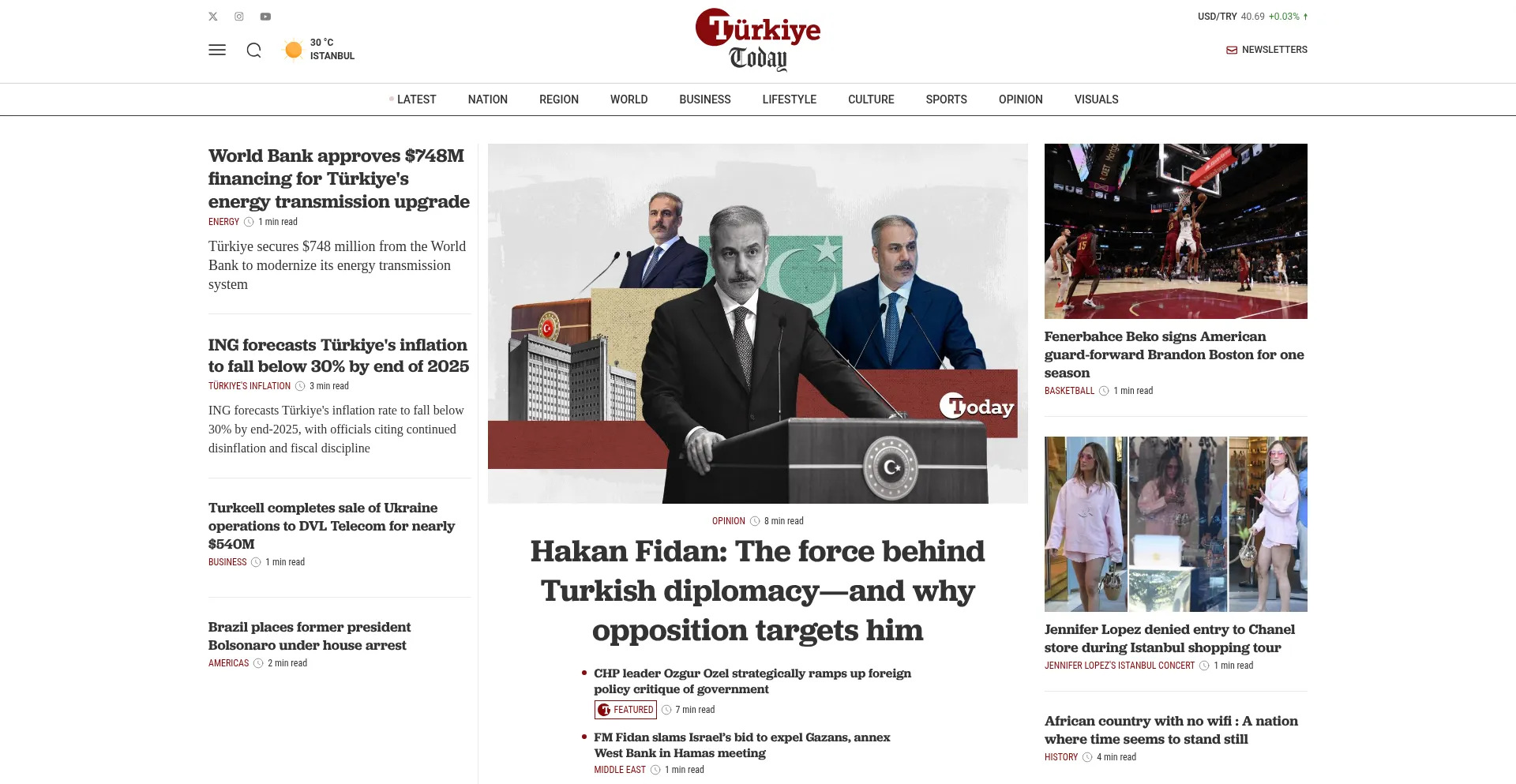 Website screenshot of Turkiyetoday.com