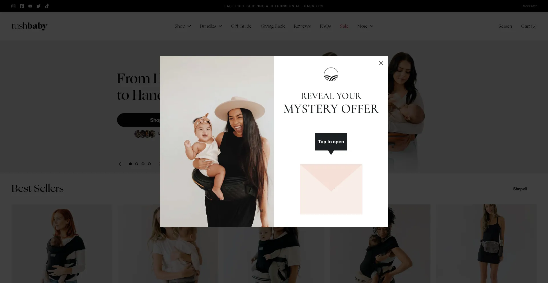 Website screenshot of Tushbaby.com
