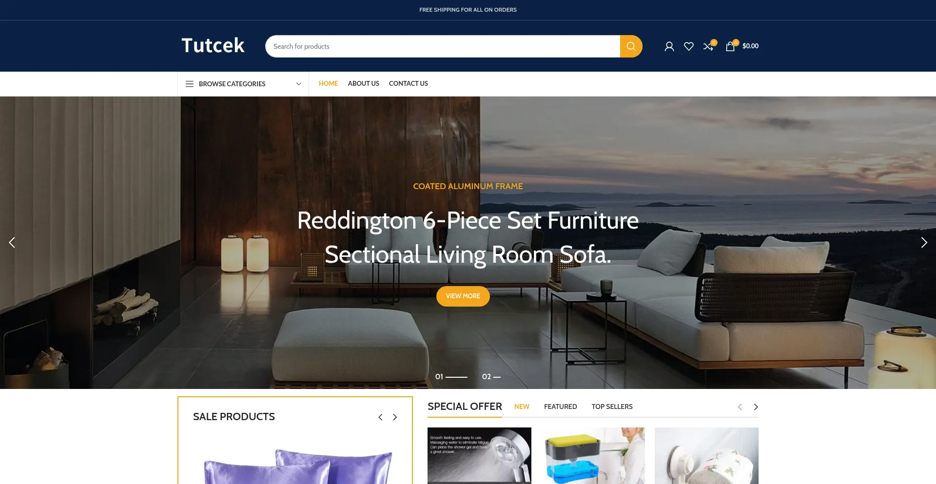 Website screenshot of Tutcek.com
