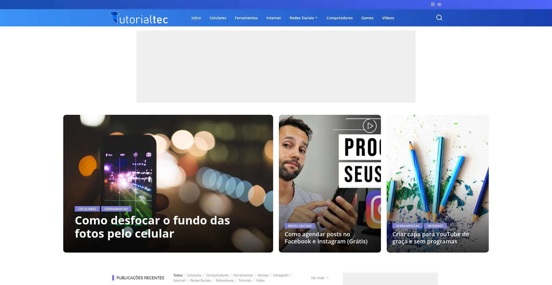 Website screenshot of Tutorialtec.com.br