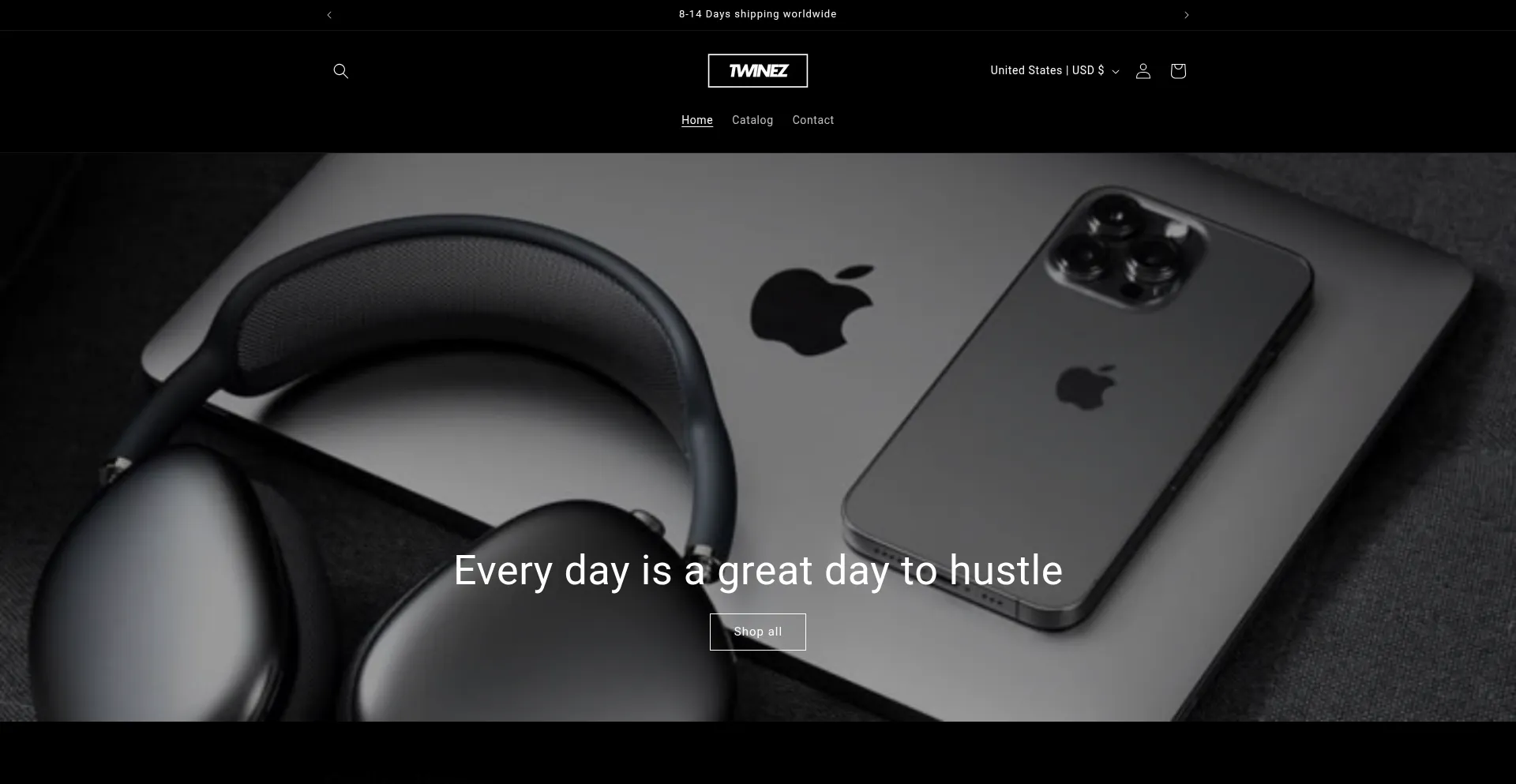 Website screenshot of Twinez.shop