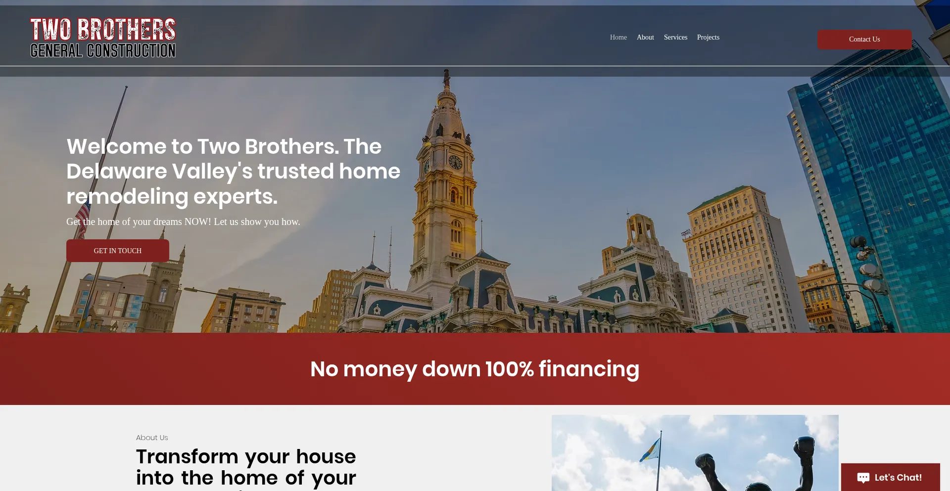 Website screenshot of Twobrothersworks.com