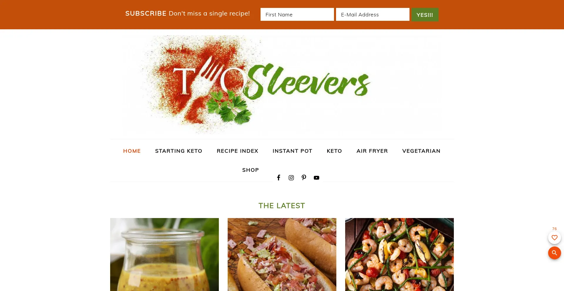 Website screenshot of Twosleevers.com