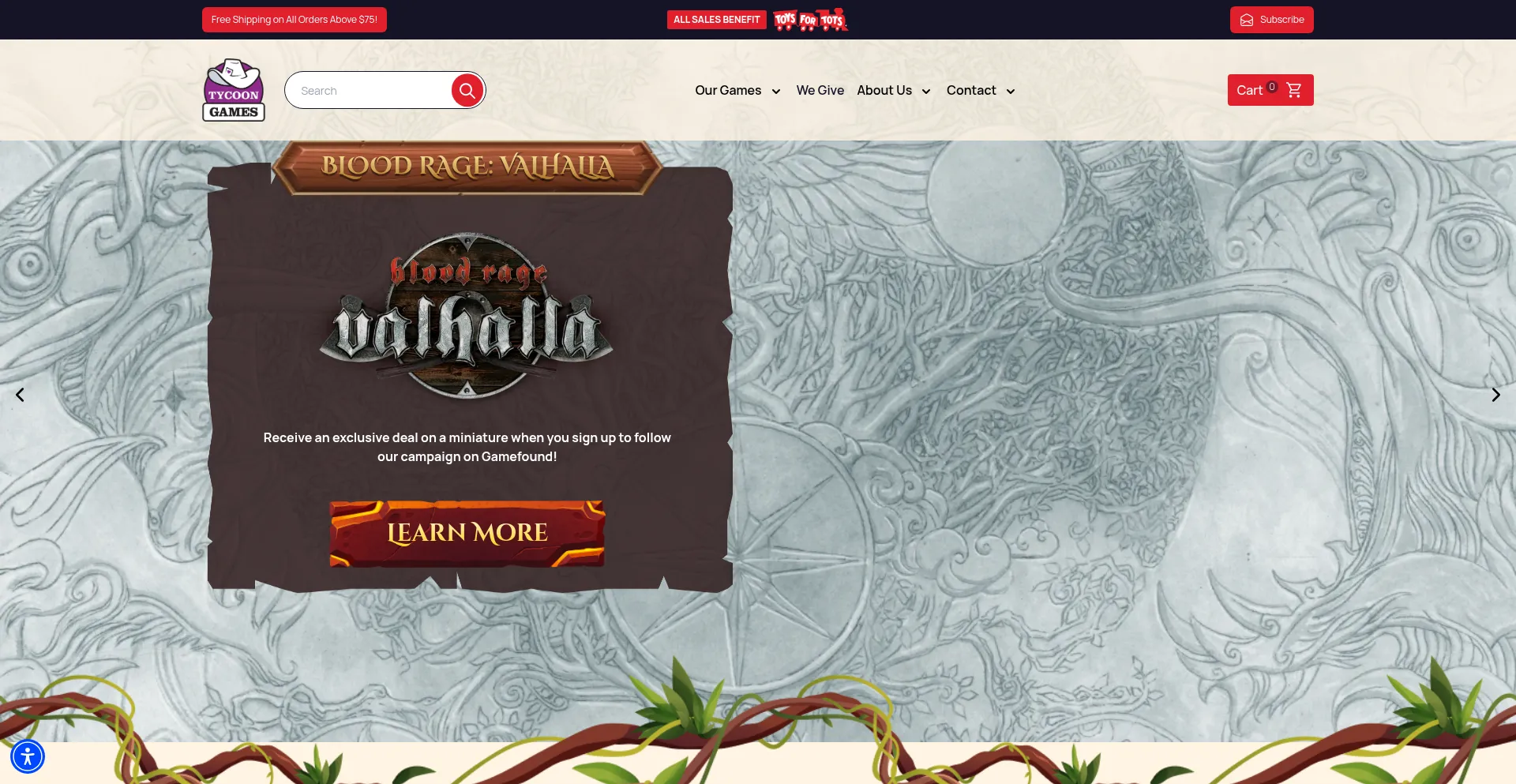 Website screenshot of Tycoongames.com