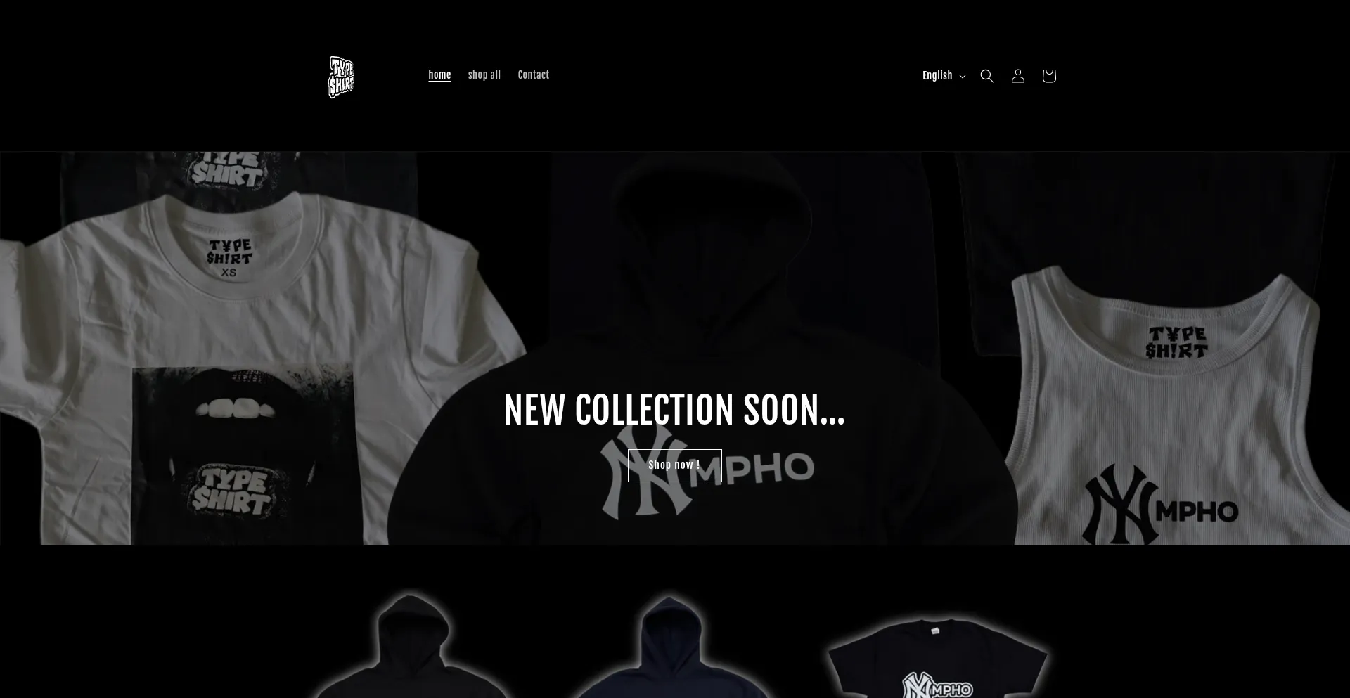 Website screenshot of Typeshirt.eu