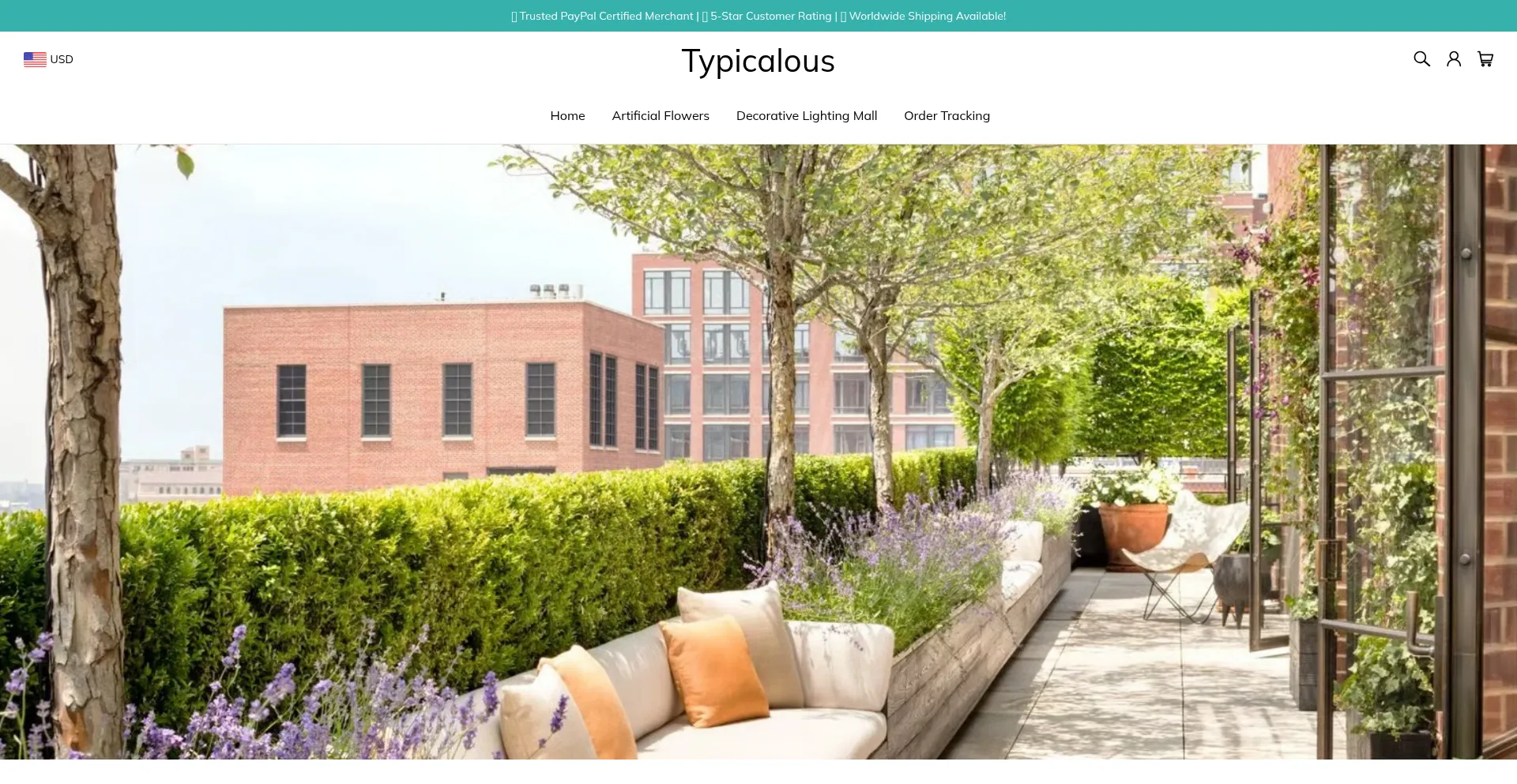 Website screenshot of Typicalous.com