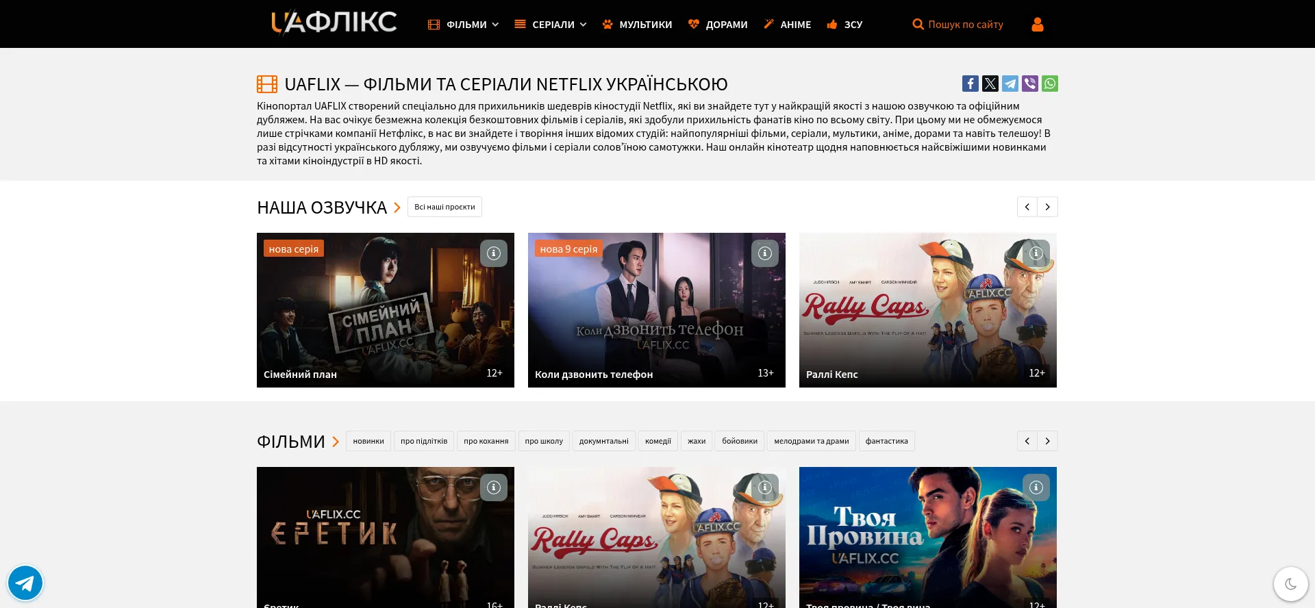 Website screenshot of Uafix.net