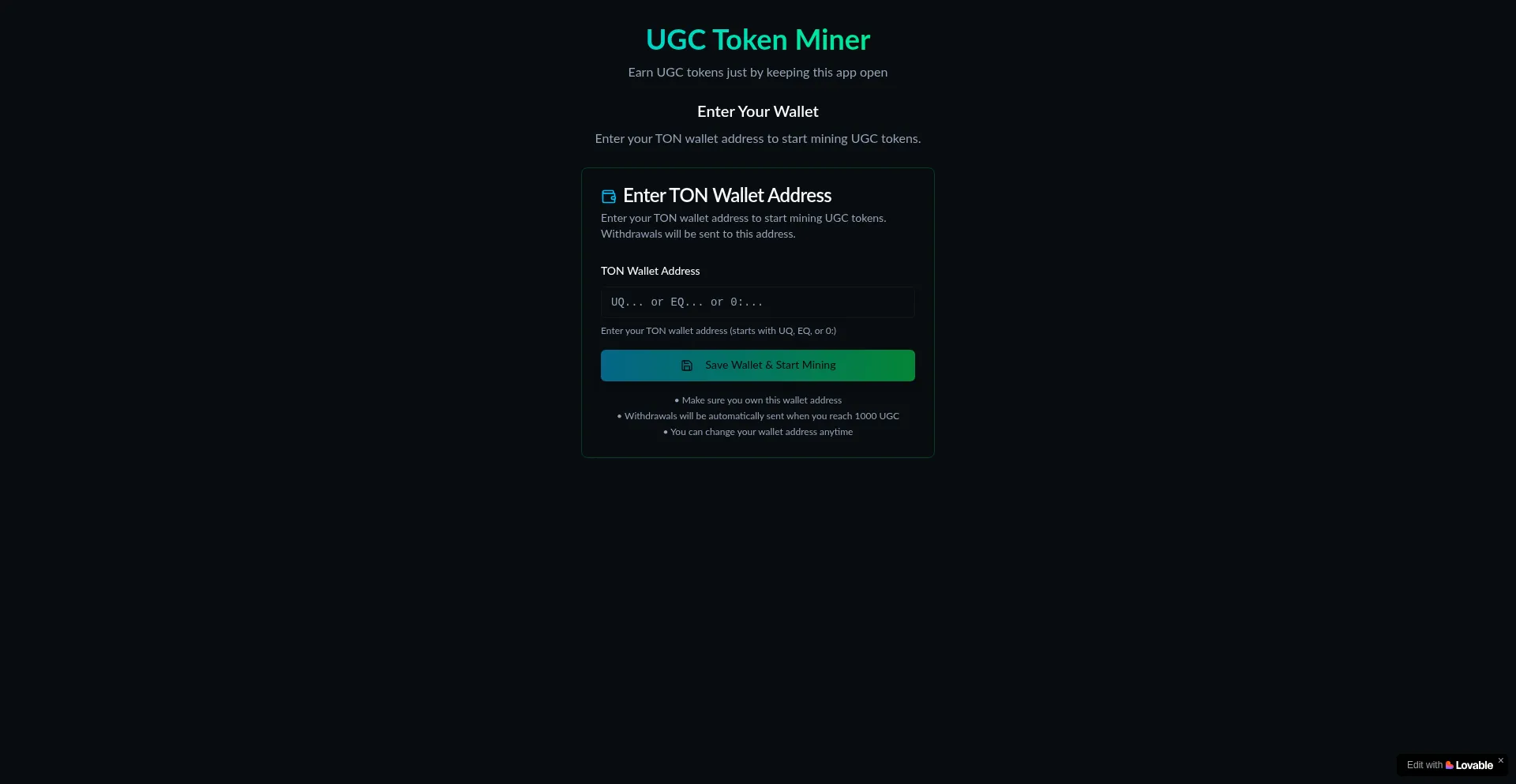 Ugc-idle-miner.lovable.app é Seguro e Confiável?