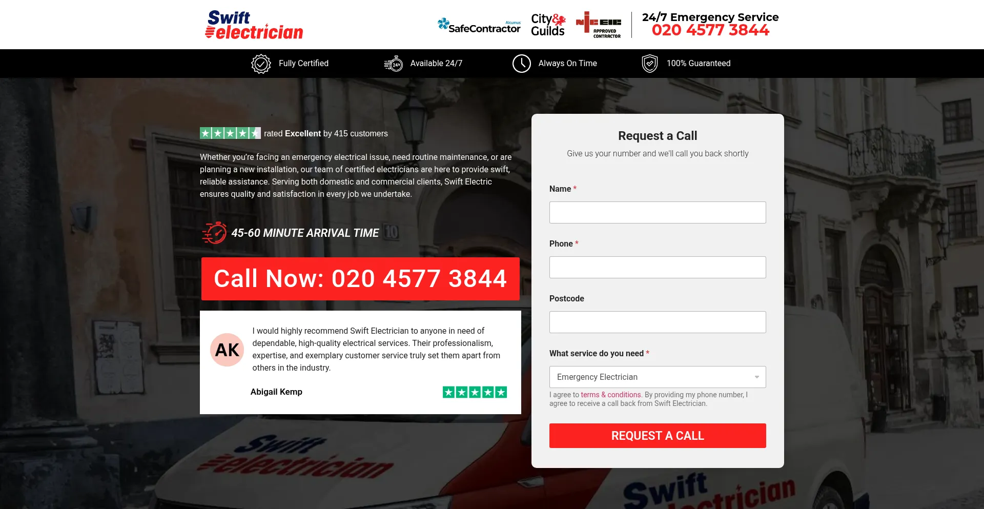 Uk.24hr-swiftelectrician.co.uk Screenshot