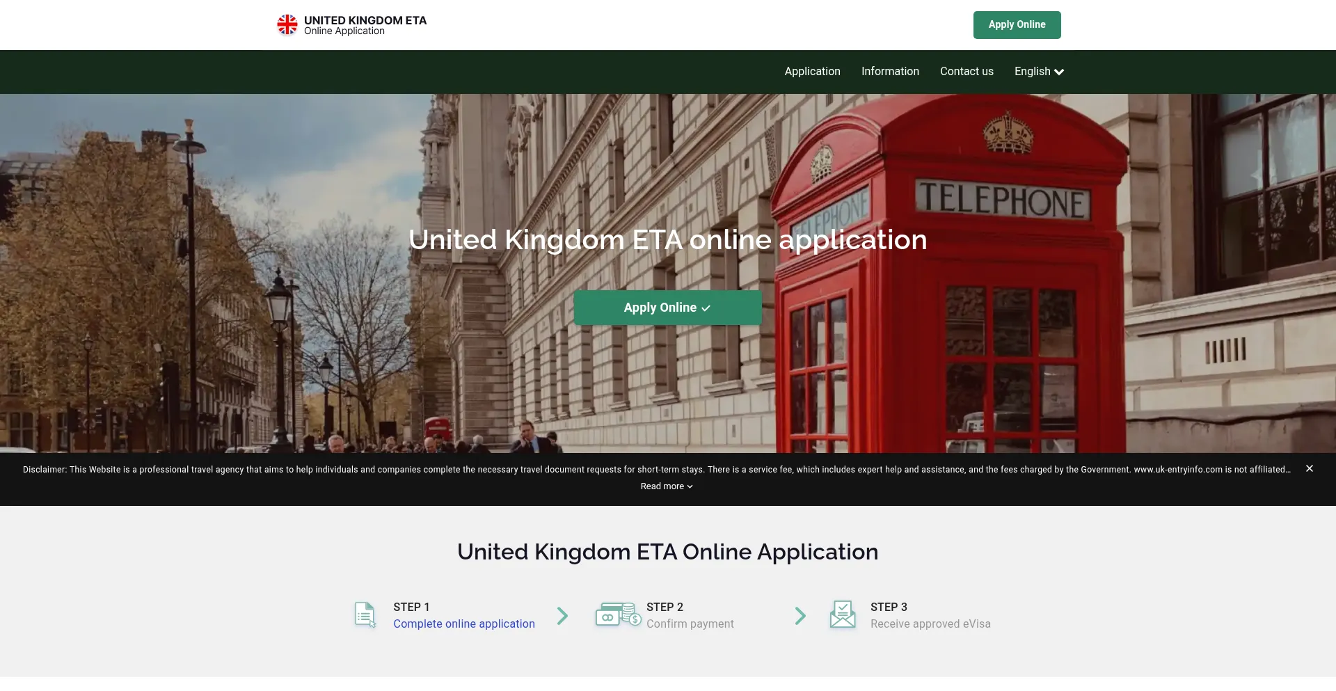 Website screenshot of Uk-entryinfo.com