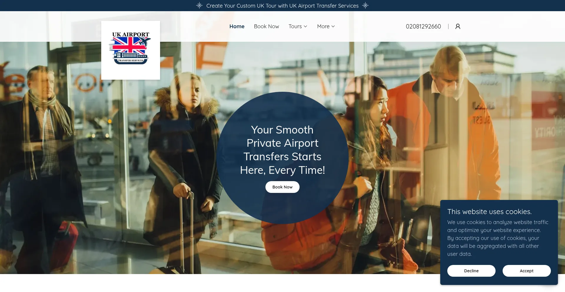Website screenshot of Ukairporttransferservices.co.uk