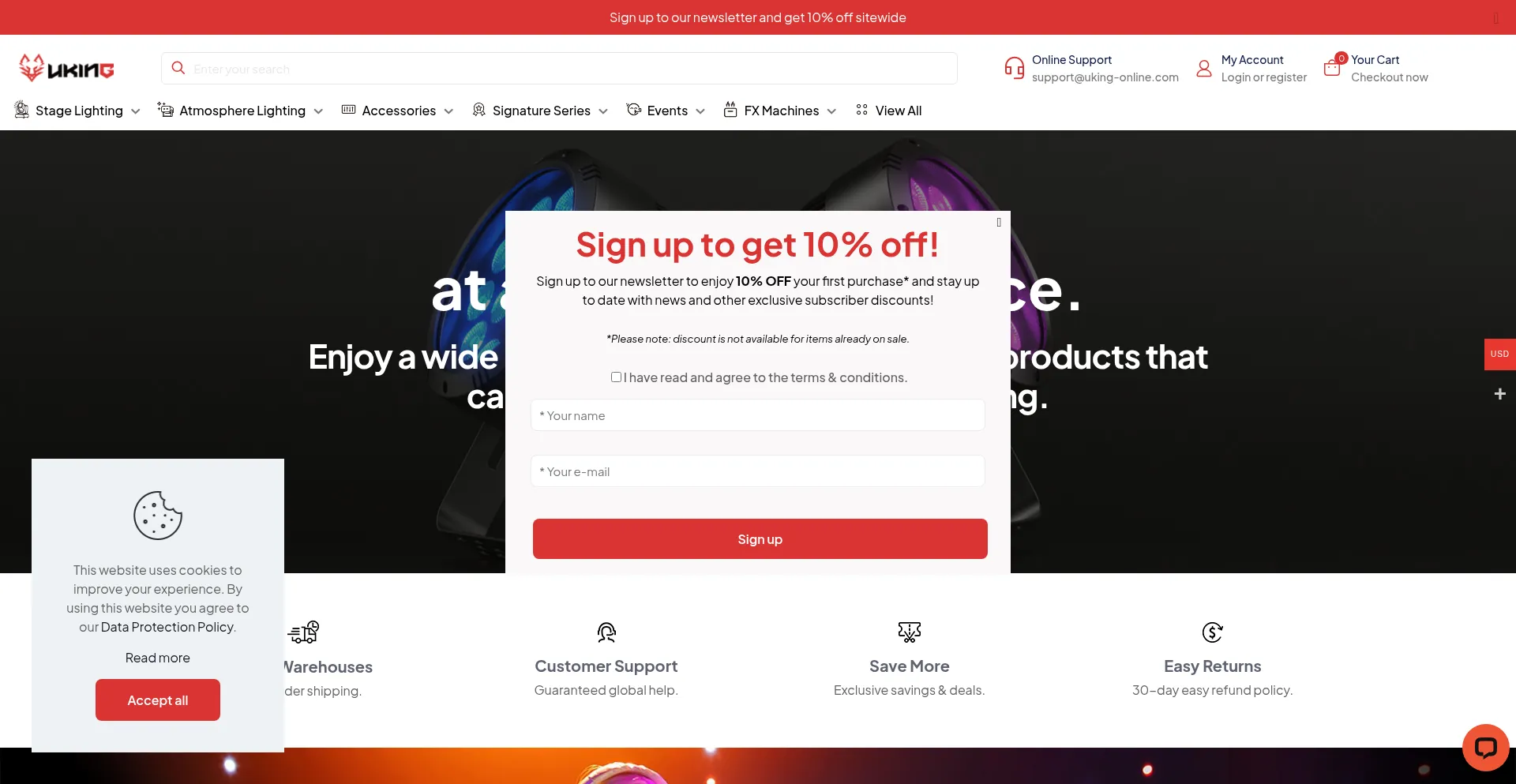 Website screenshot of Uking-online.com