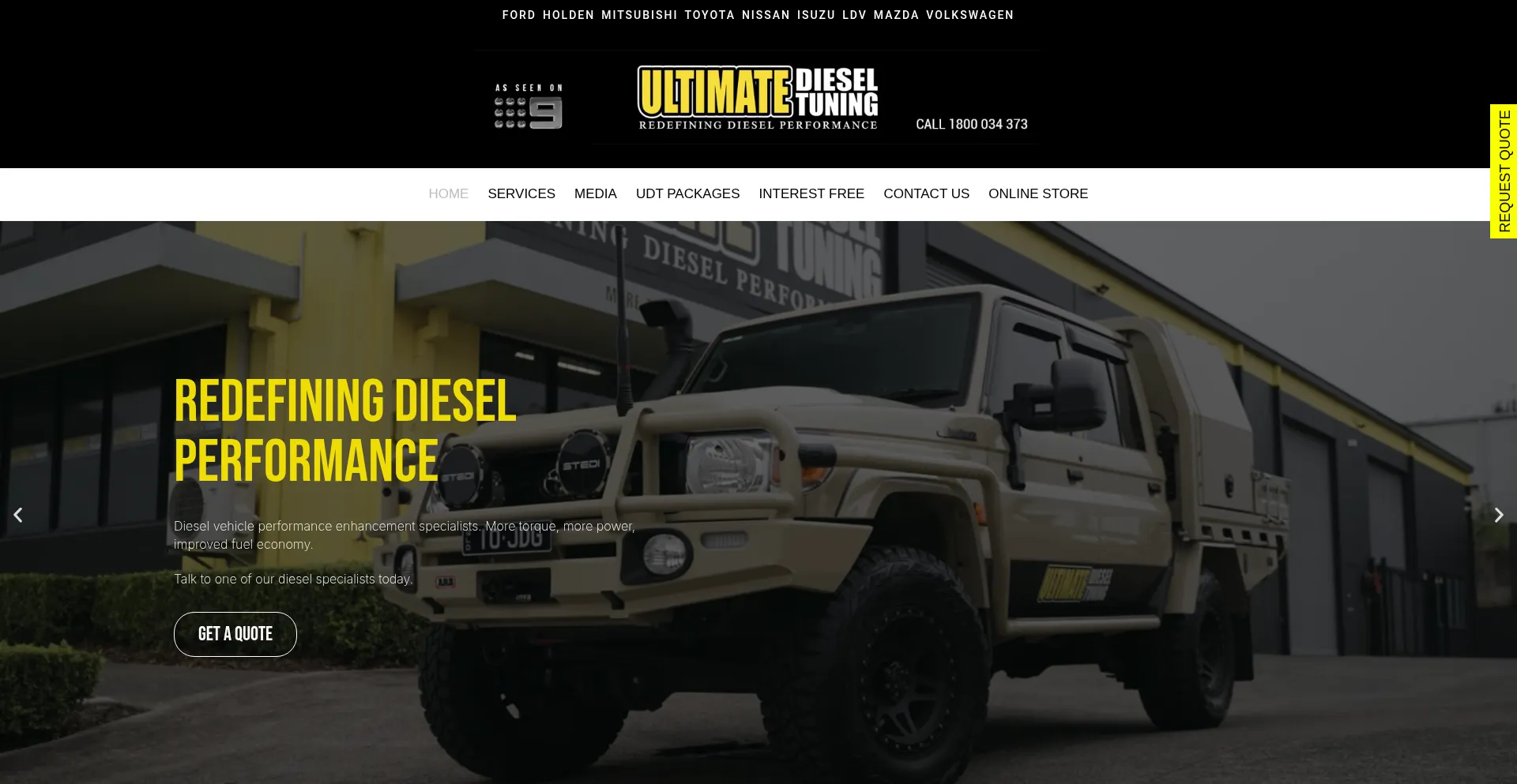 Website screenshot of Ultimatedieseltuning.com.au