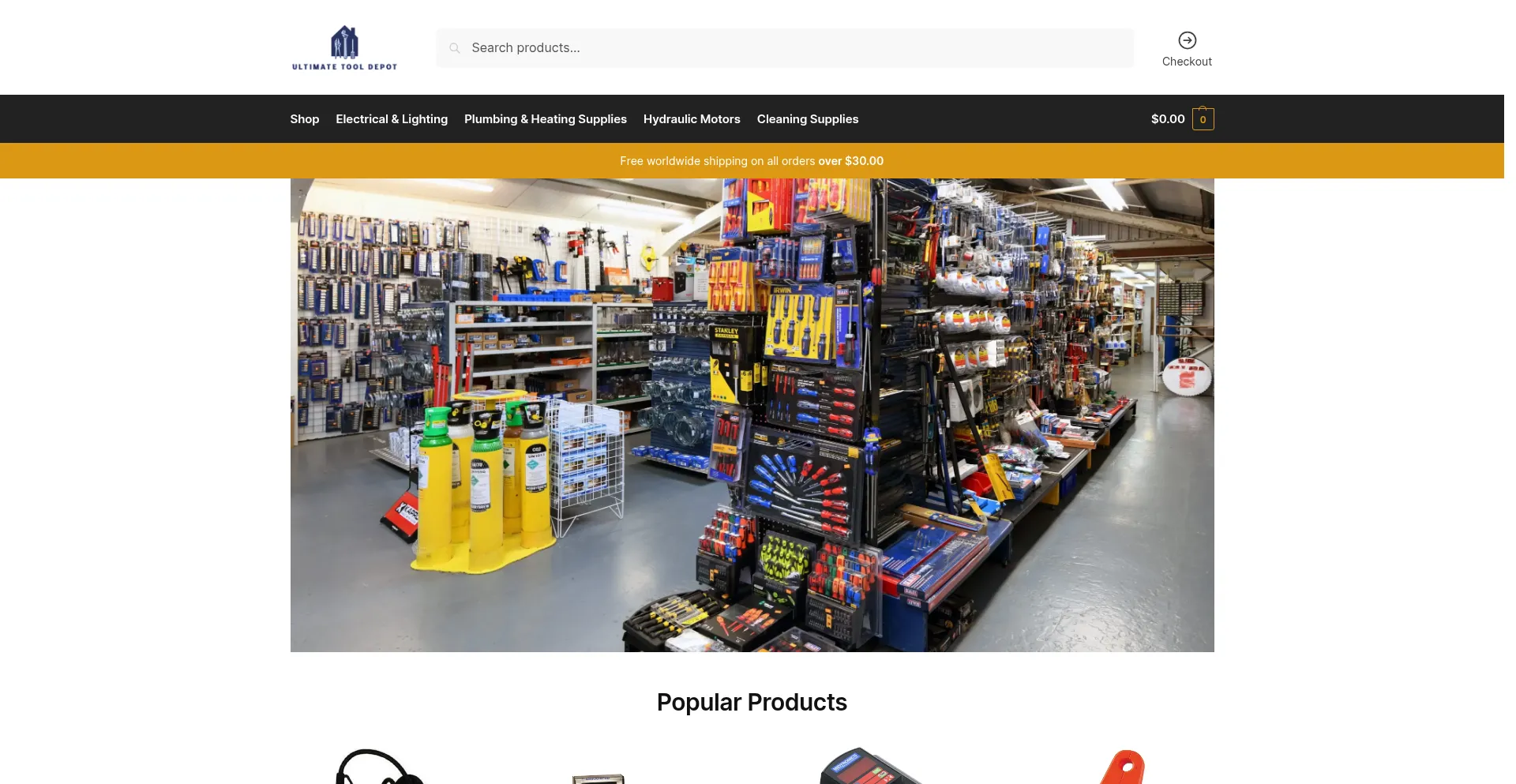 Website screenshot of Ultimatetooldepot.com