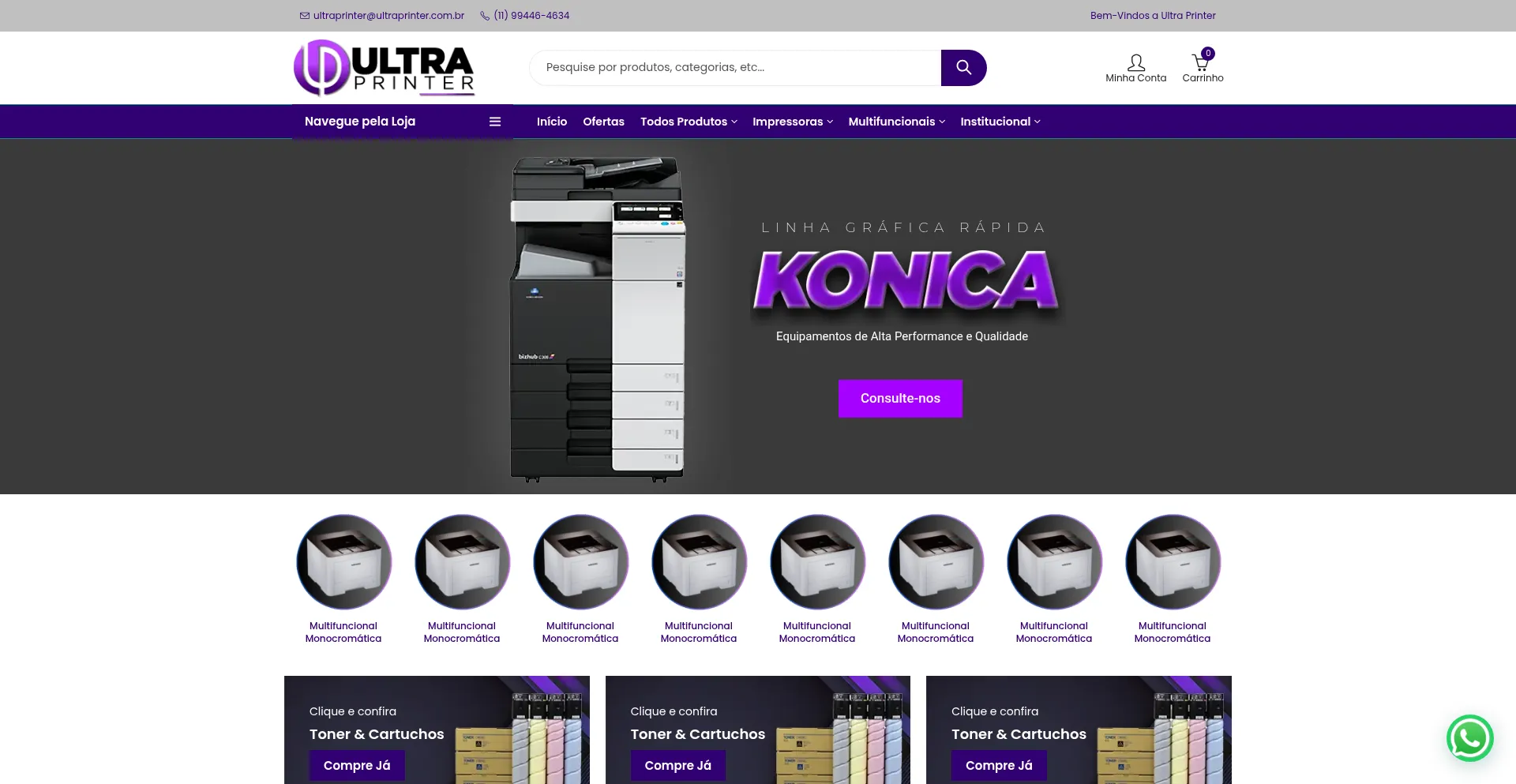 Website screenshot of Ultraprinter.com.br
