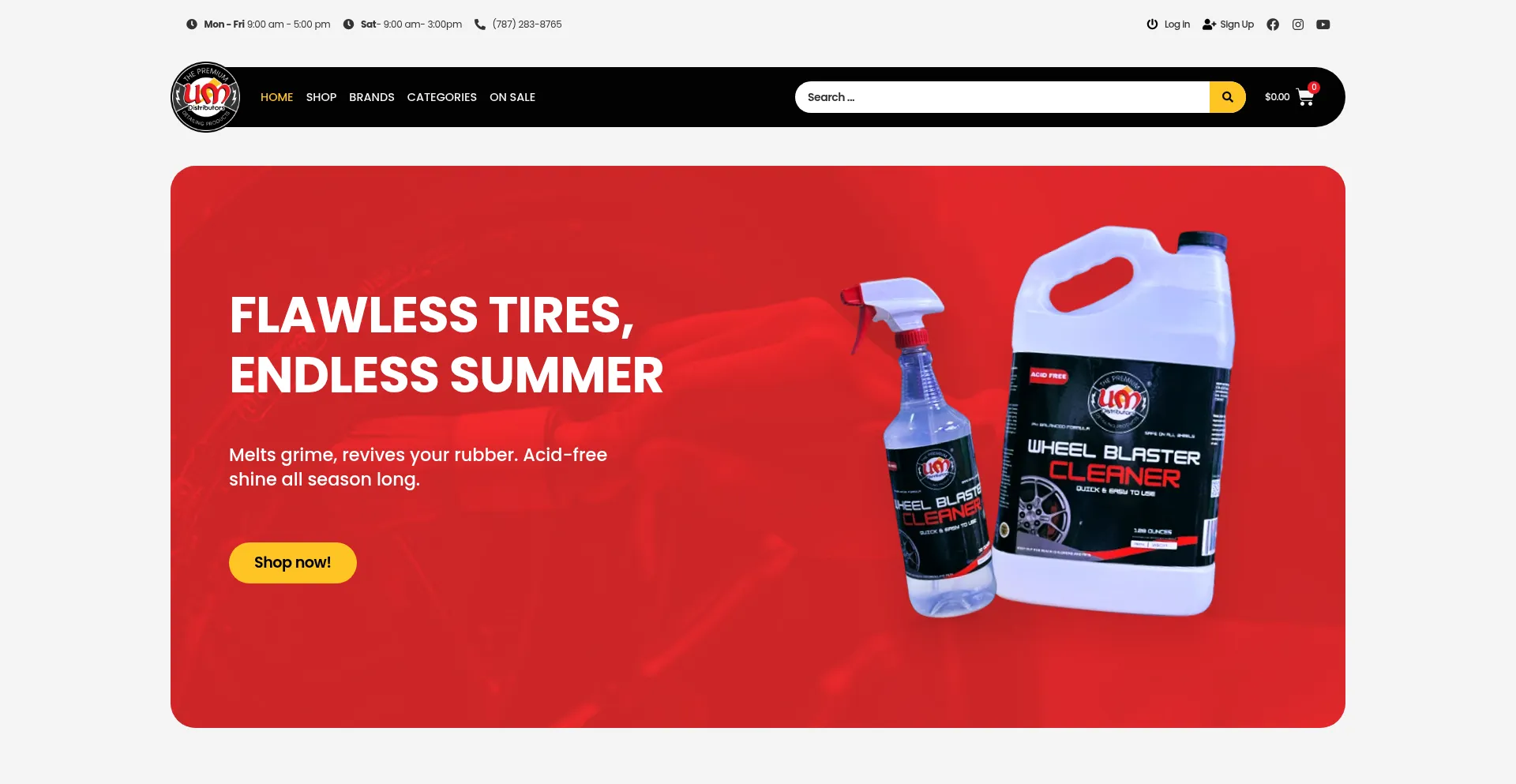 Website screenshot of Umdistributorsinc.com