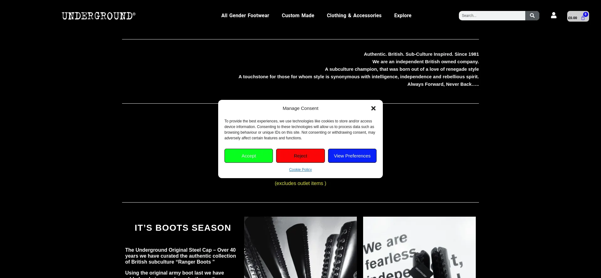 Website screenshot of Underground-england.world