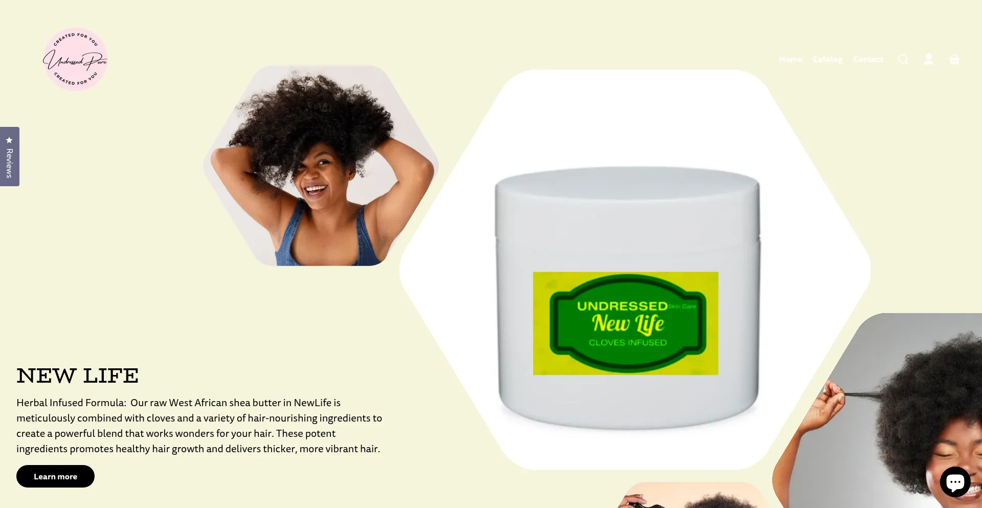 Website screenshot of Undressedpure.com
