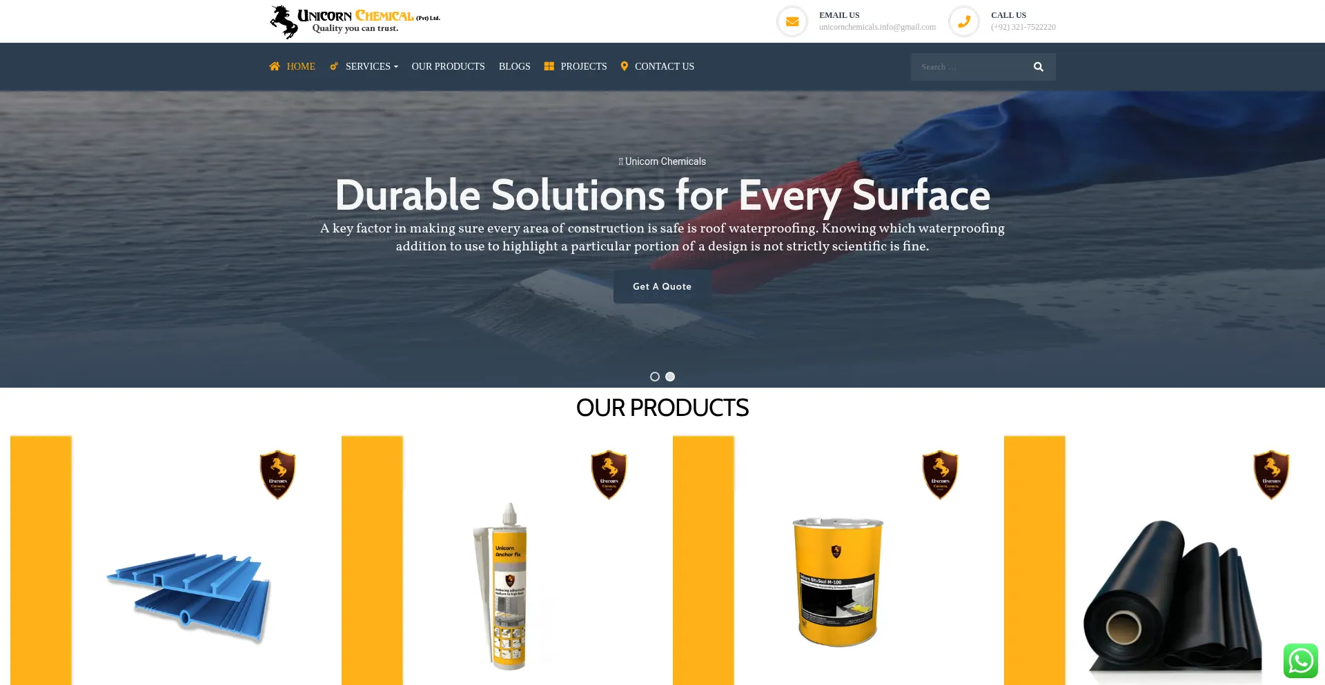 Unicornchemical.com Screenshot