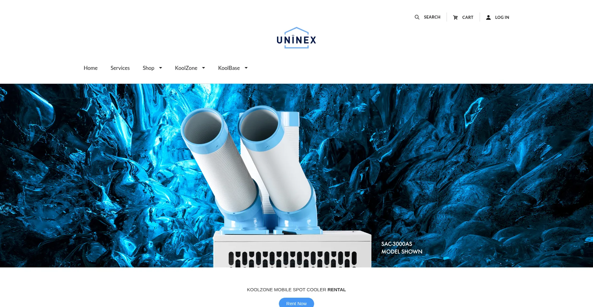 Website screenshot of Uninex.com