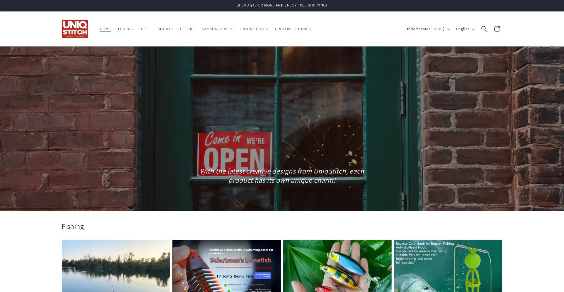 Website screenshot of Uniqstitch.com