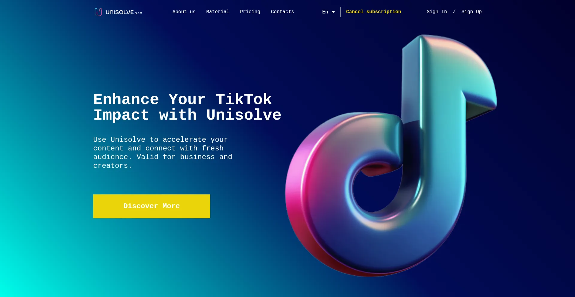Website screenshot of Unisolvesolutions.pro