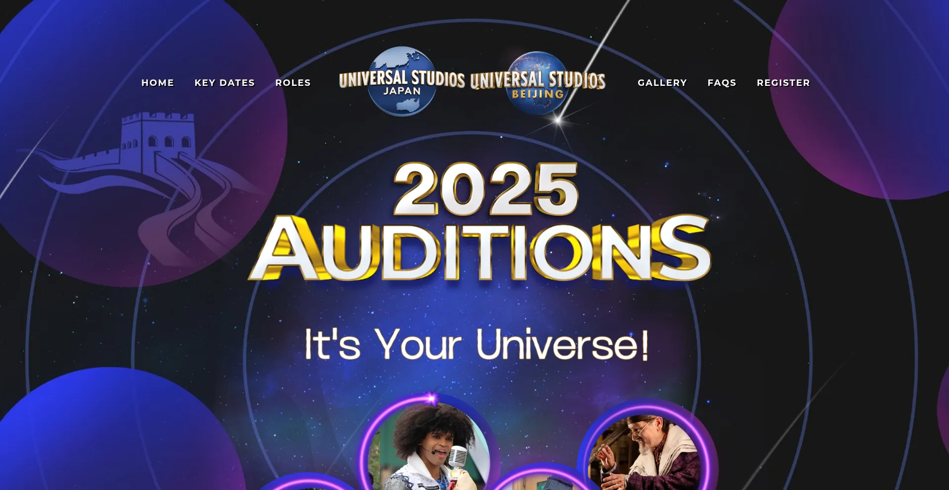 Website screenshot of Universalstudiosauditions.com