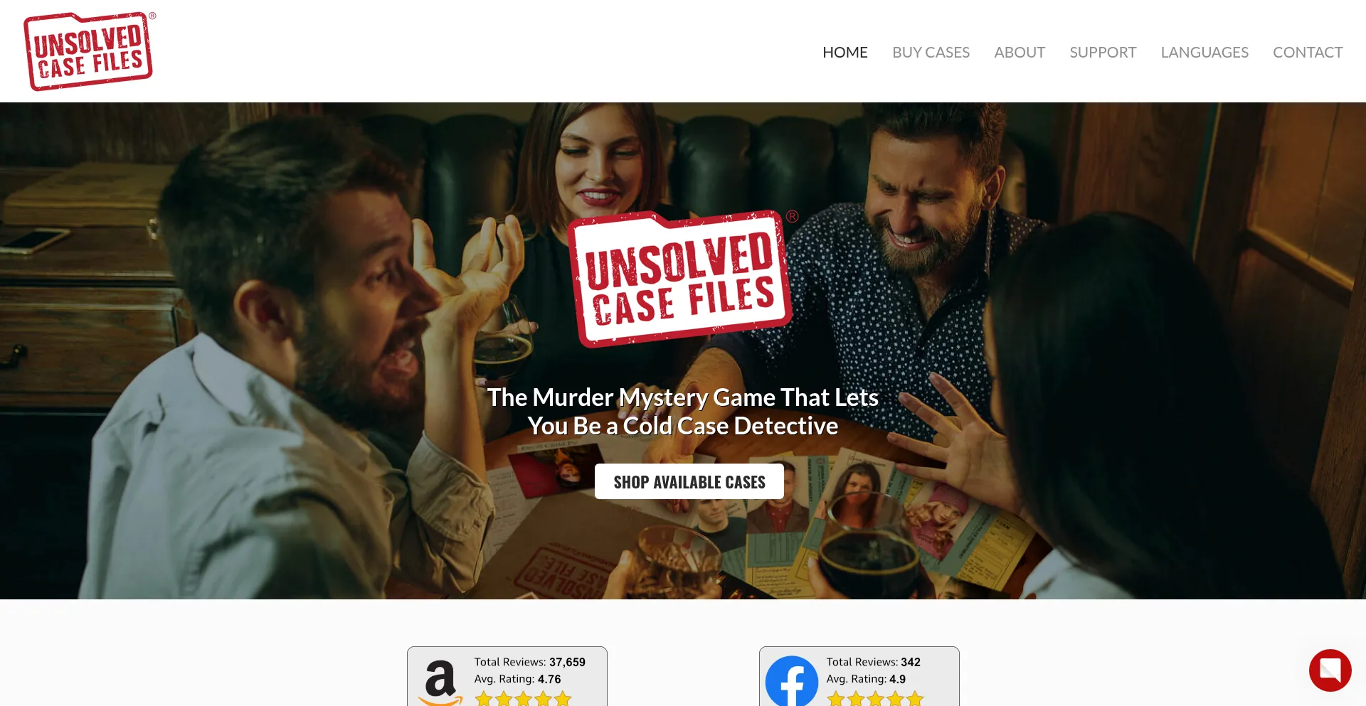 Website screenshot of Unsolvedcasefiles.com