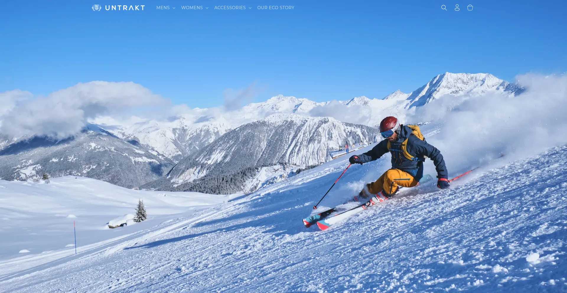 Website screenshot of Untrakt.ski
