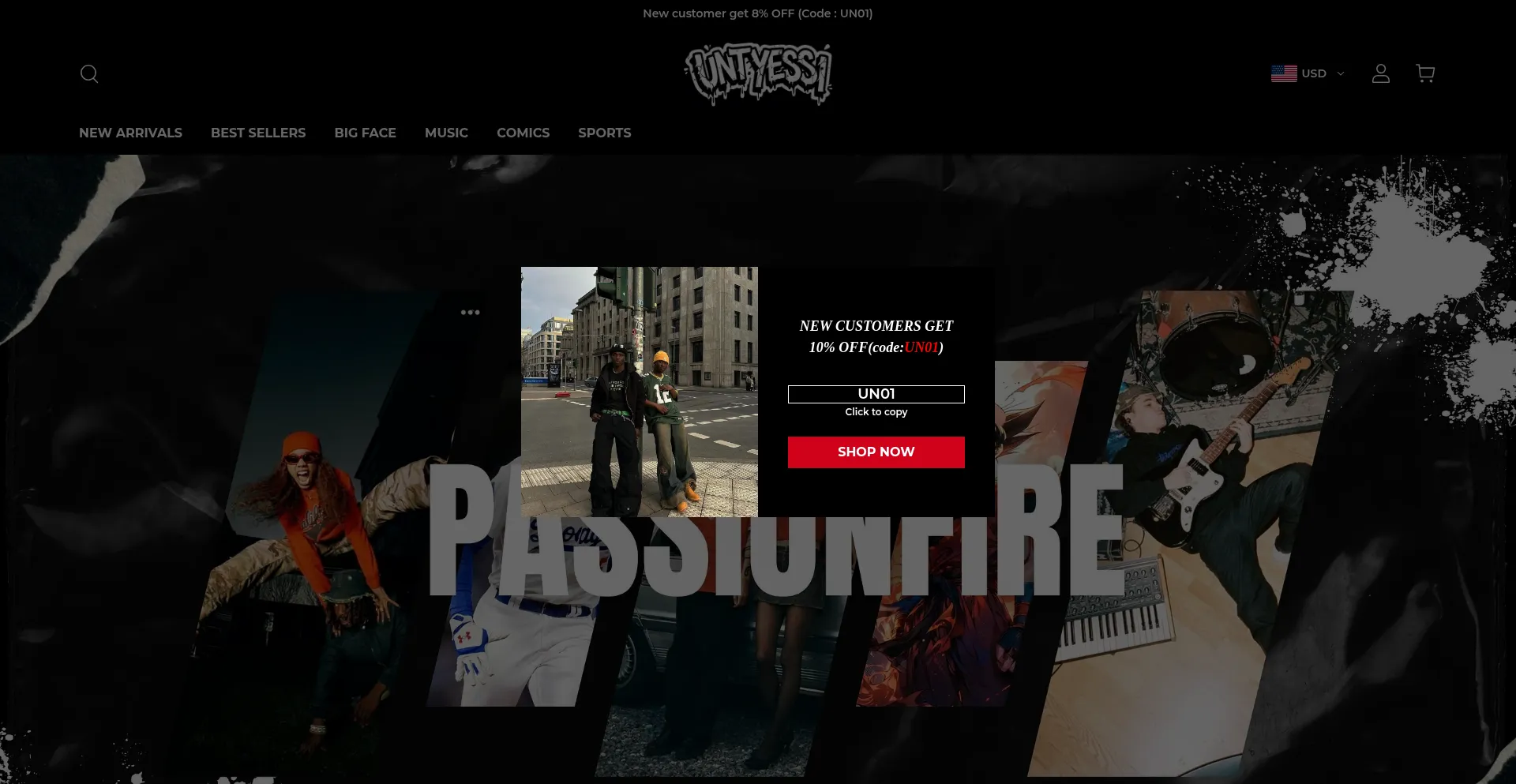 Website screenshot of Untyessi.com