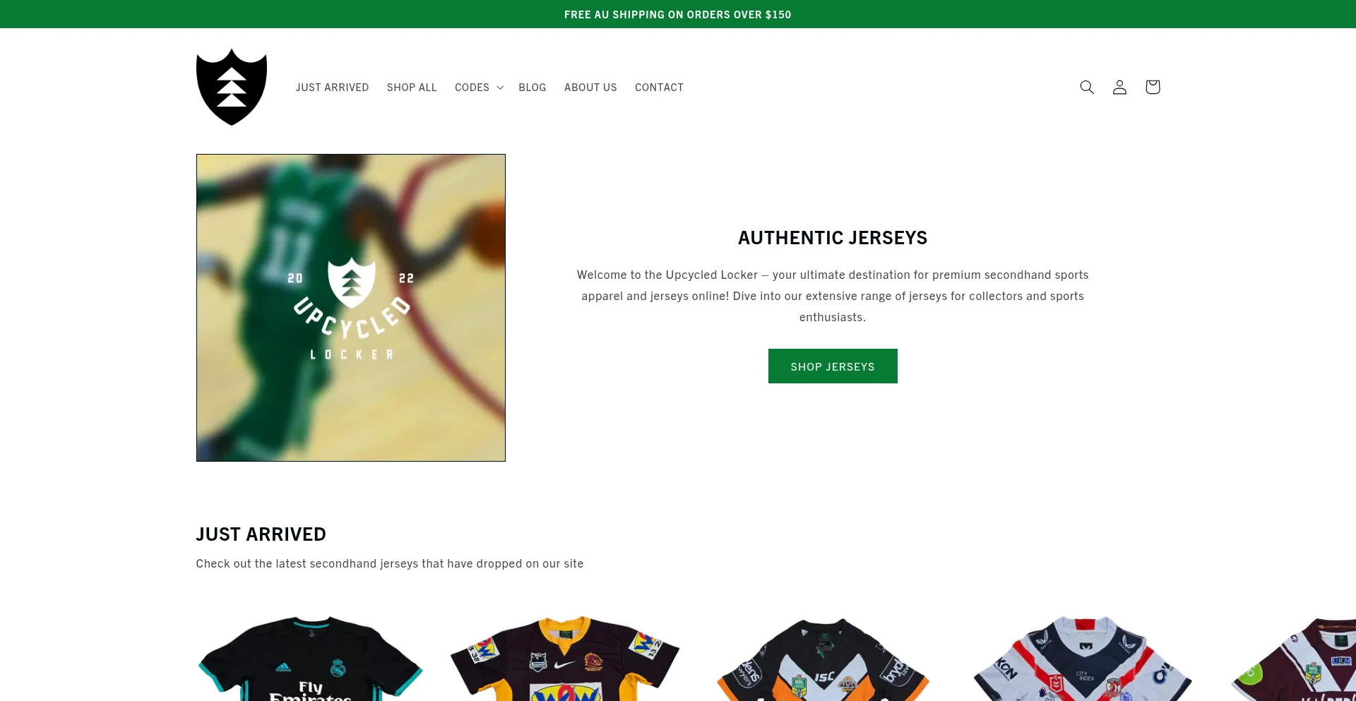 Website screenshot of Upcycledlocker.com.au