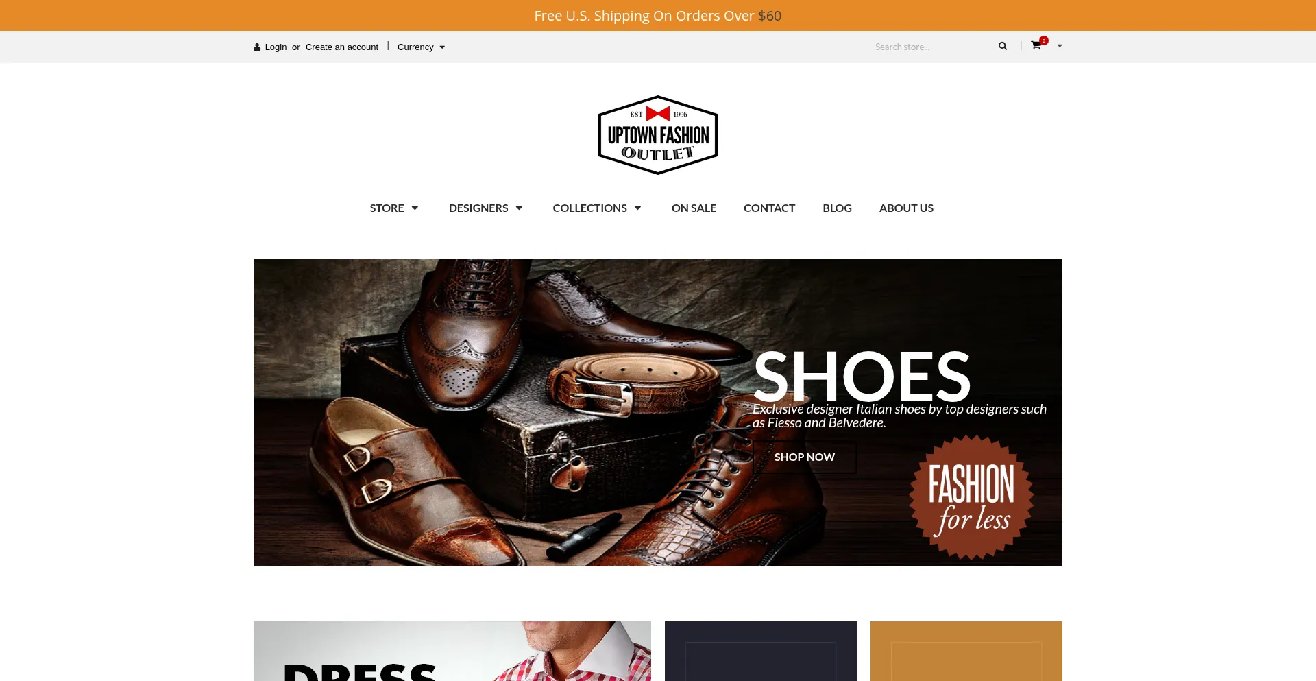 Website screenshot of Uptownfashionoutlet.com