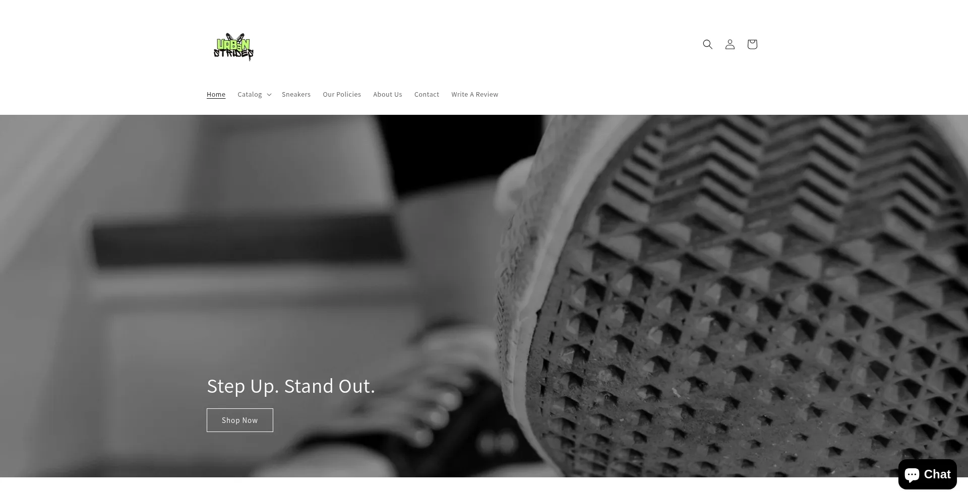 Website screenshot of Urban-strides.co.za