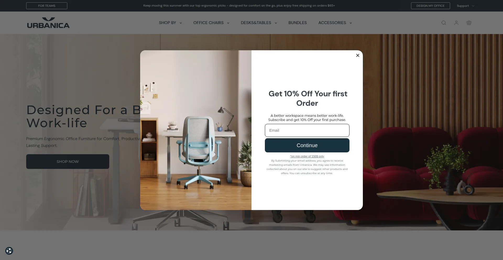 Website screenshot of Urbanicafurniture.com