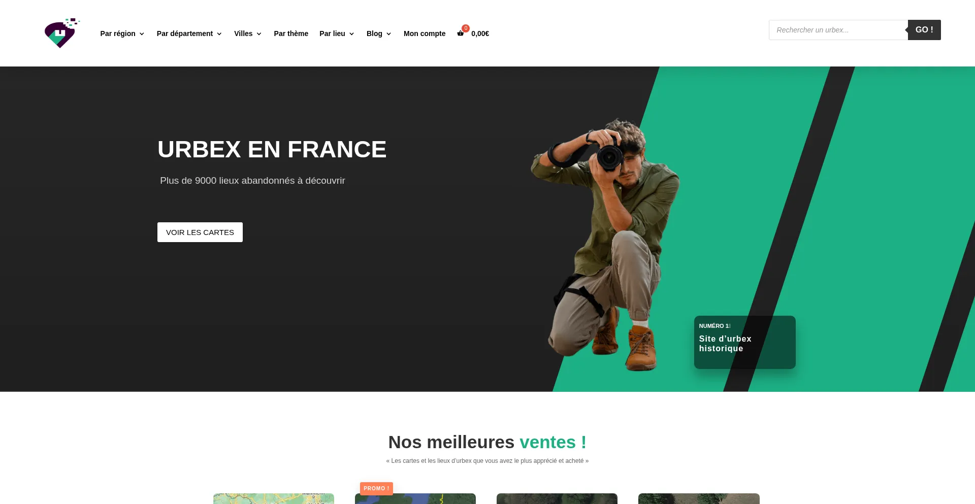 Website screenshot of Urbexmaps.com