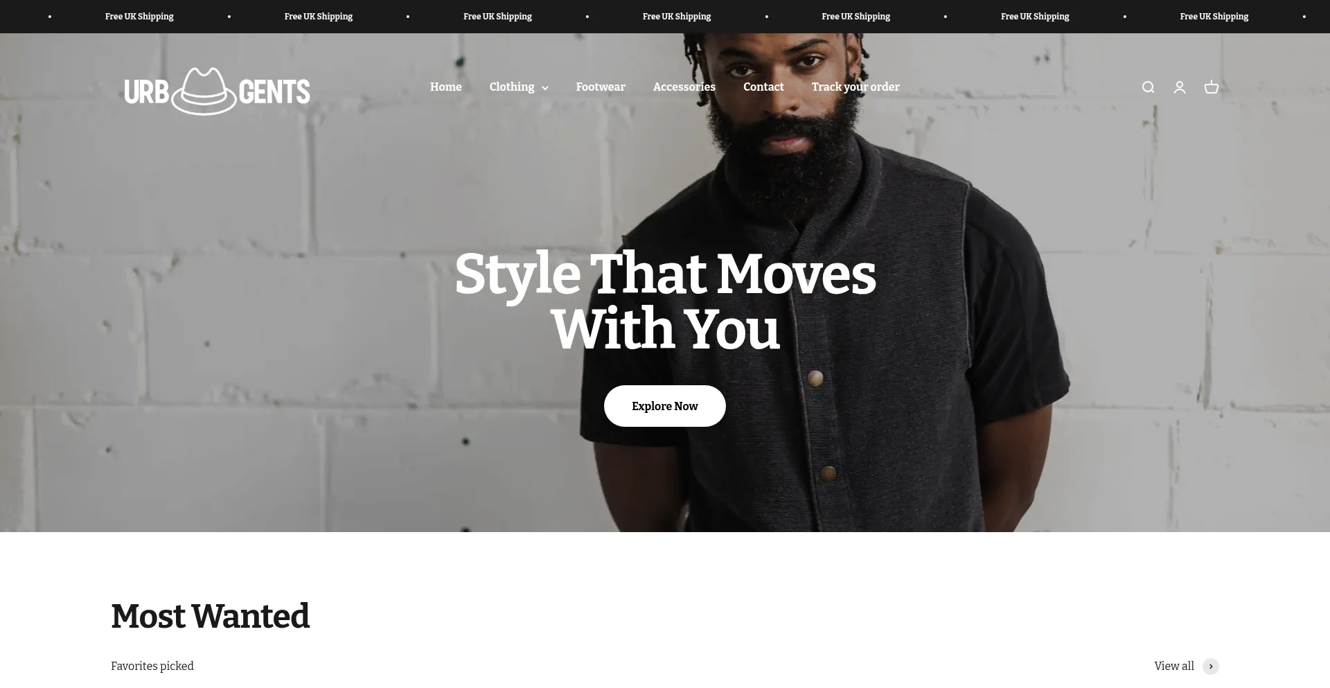Website screenshot of Urbgents.com