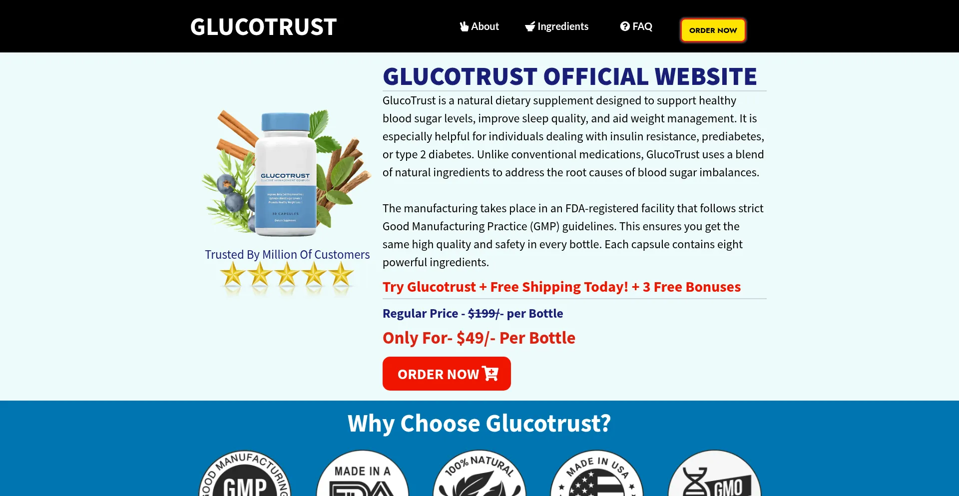 Website screenshot of Us-en--glucotrust.com