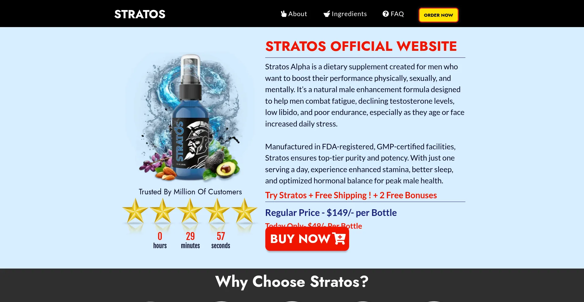 Website screenshot of Us-en-stratosalpha.us