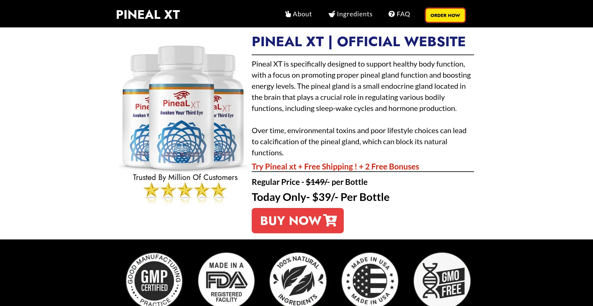 Website screenshot of Us-eng-pinealxt.com