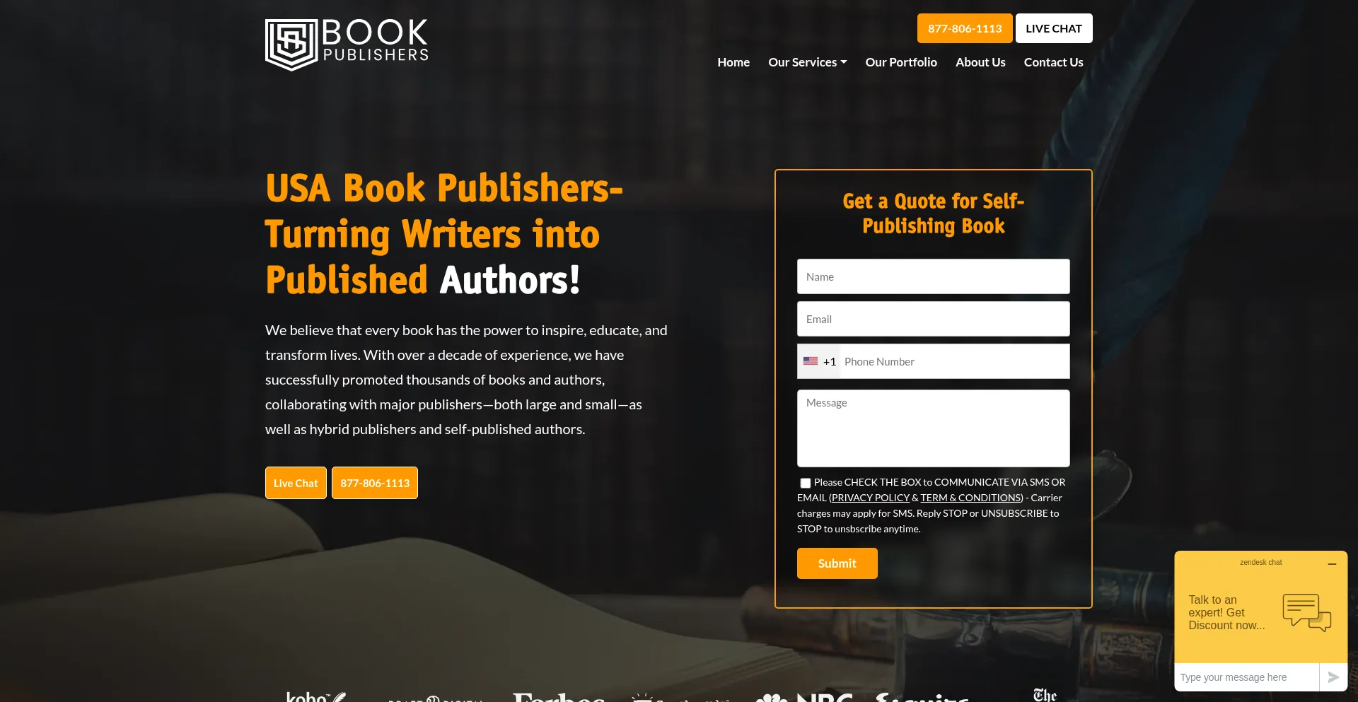 Website screenshot of Usabookpublishers.com