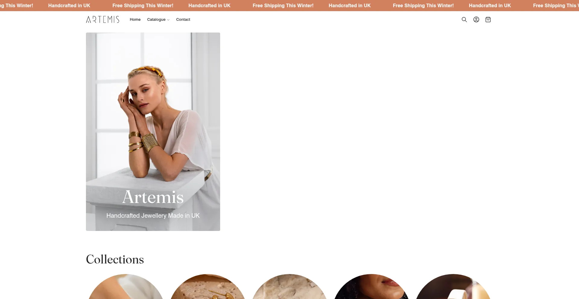 Website screenshot of Useartemis.uk