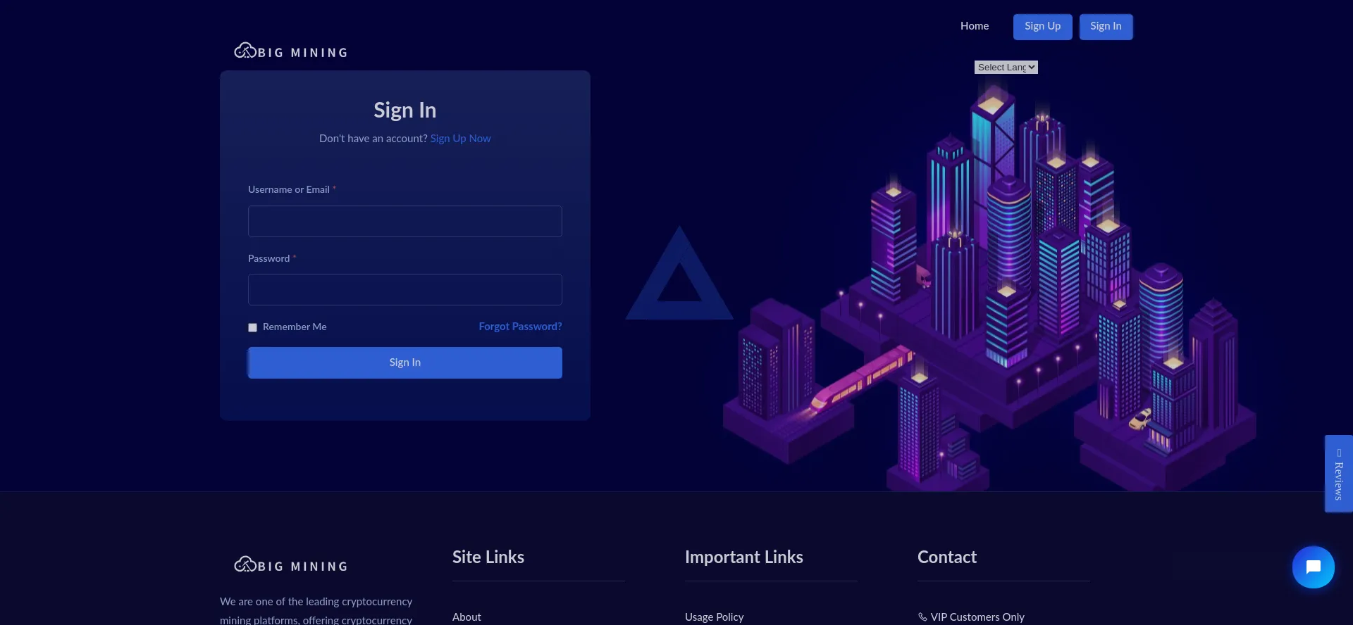 Website screenshot of User.bigminings.com