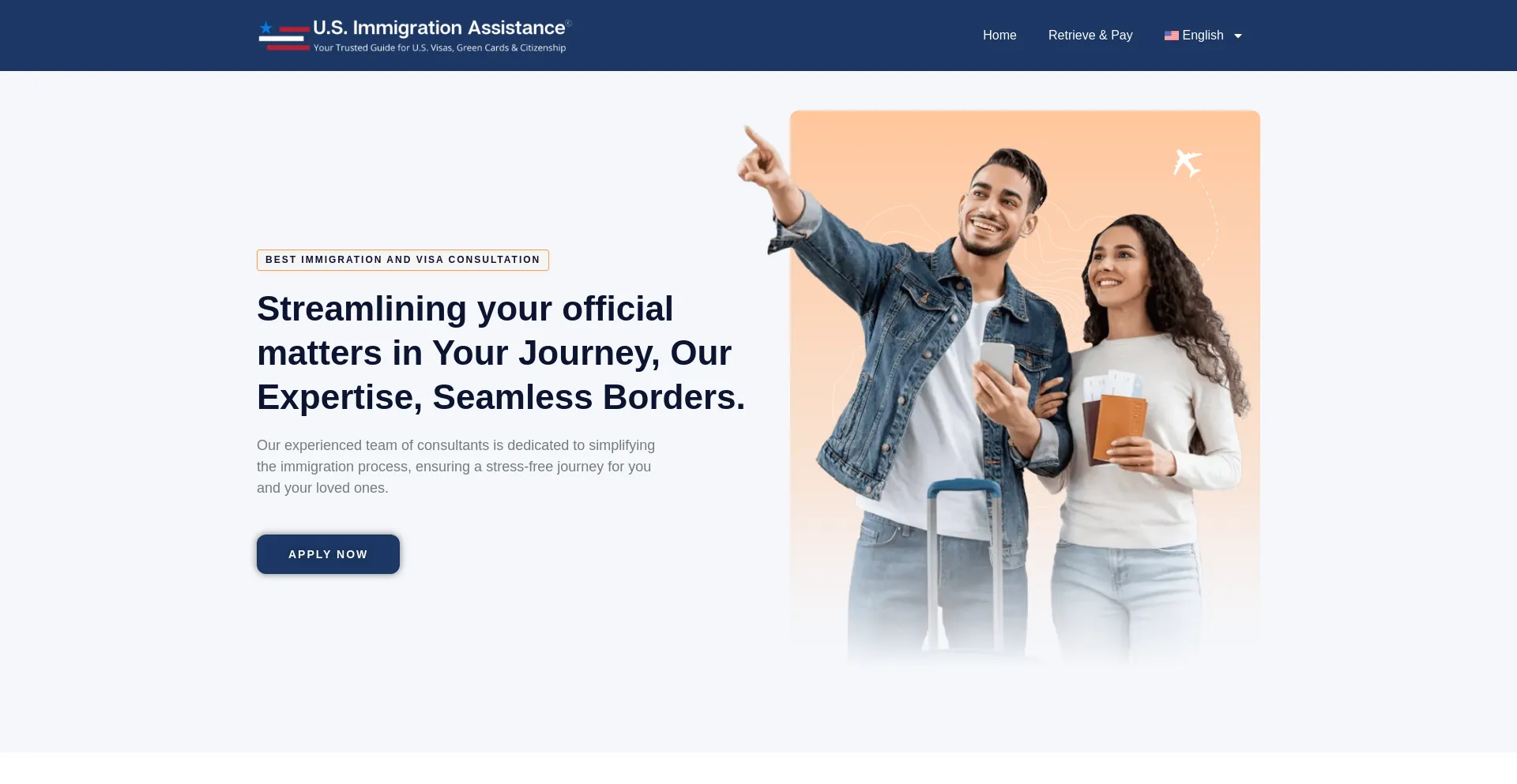 Website screenshot of Usimmigrationassistance.org