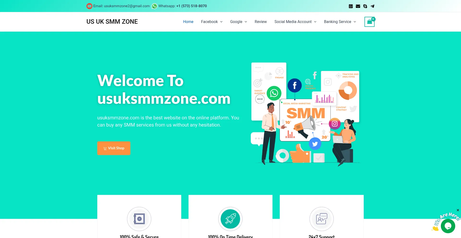 Website screenshot of Usuksmmzone.com