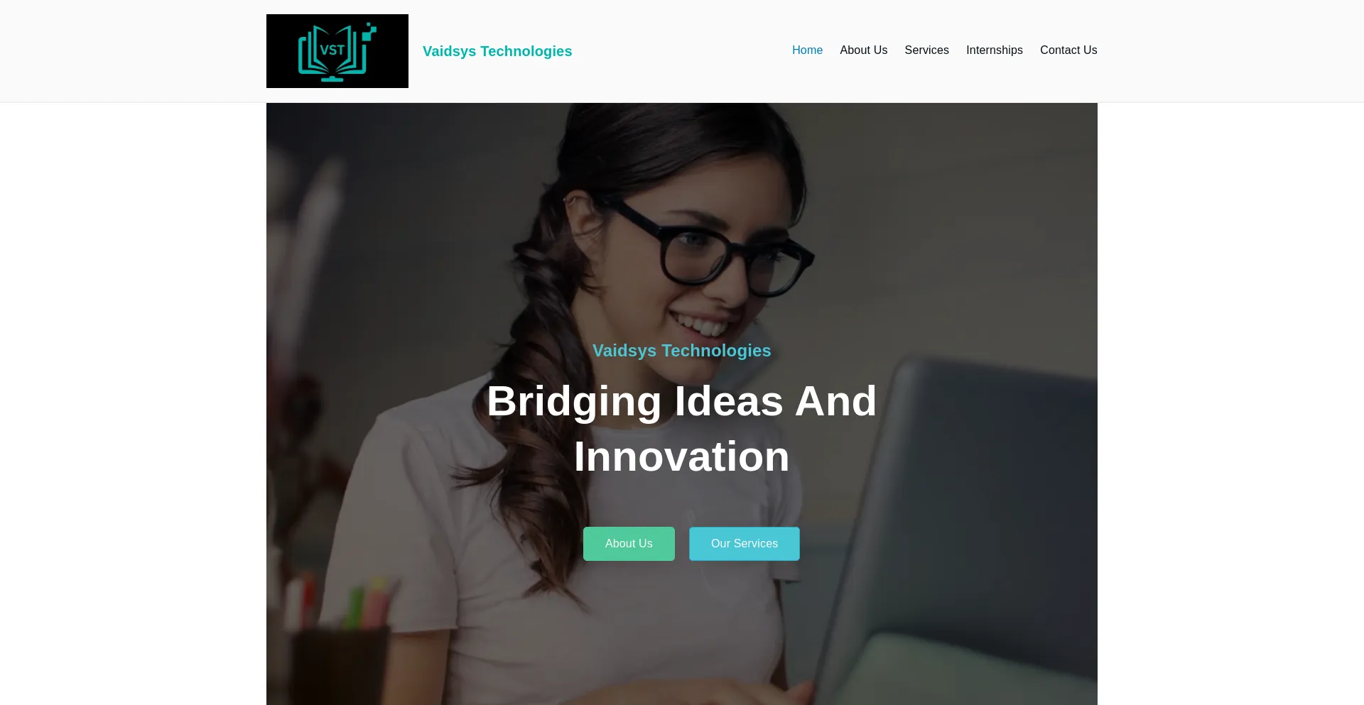 Website screenshot of Vaidsys.com