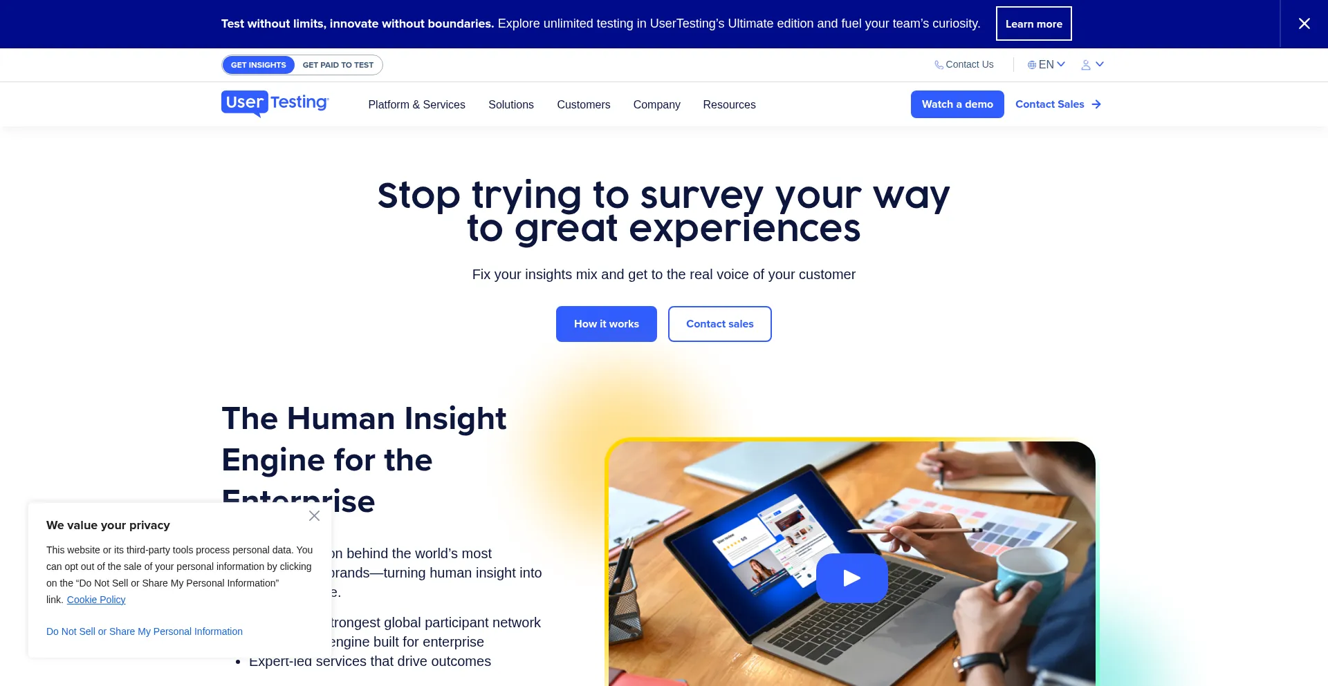 Website screenshot of Validately.com