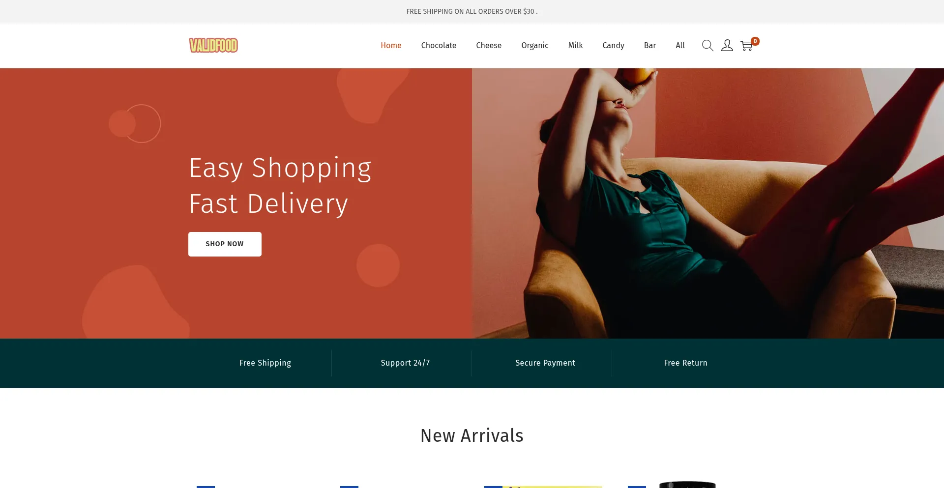 Website screenshot of Validfood.com